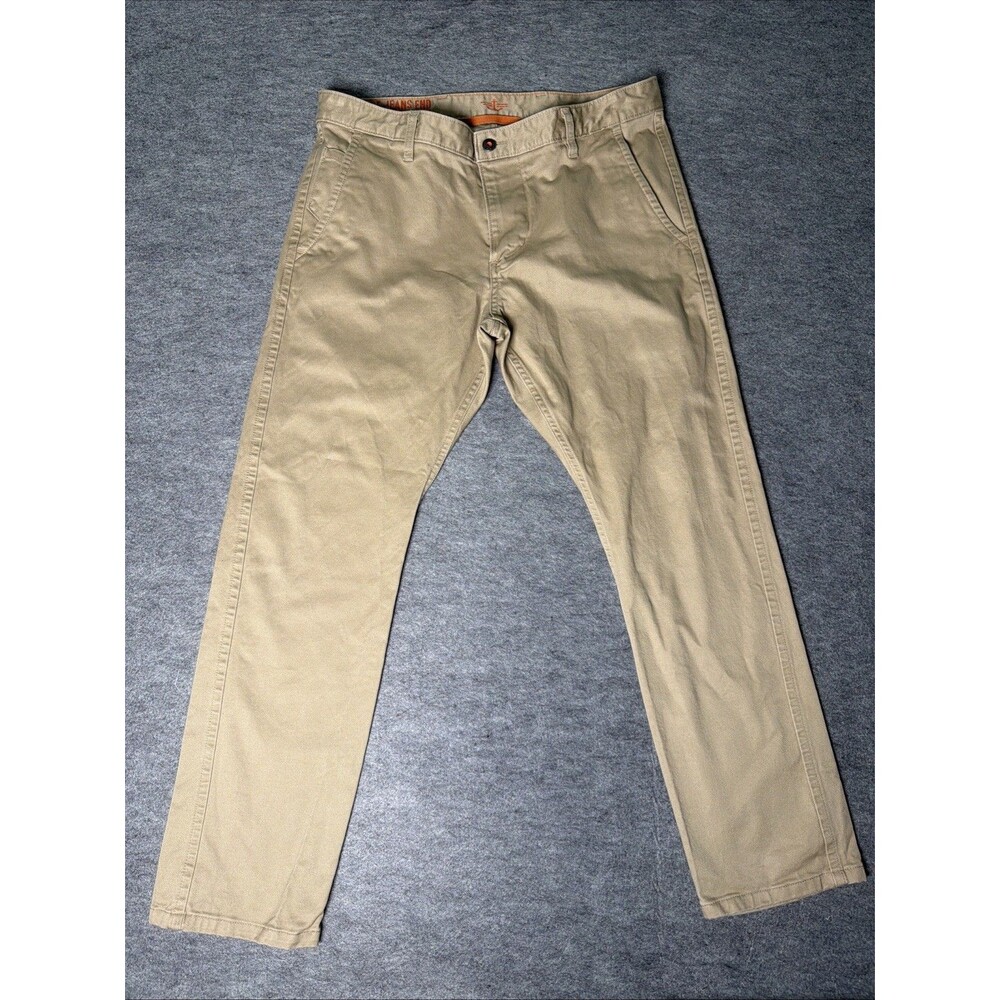 Dockers Pant Men Beige Cotton Khakis Straight Leg Workwear Utility Stretch 34/29